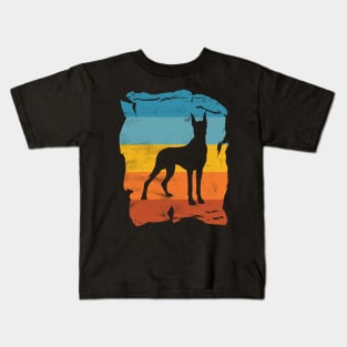 Great Dane Distressed Vintage Retro Silhouette Kids T-Shirt